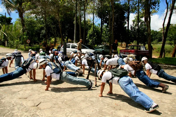 Porto Seguro Bahia Brazil Δεκέμβριος 2008 Στρατιώτες Εκπαίδευση Από Στρατιωτική — Φωτογραφία Αρχείου