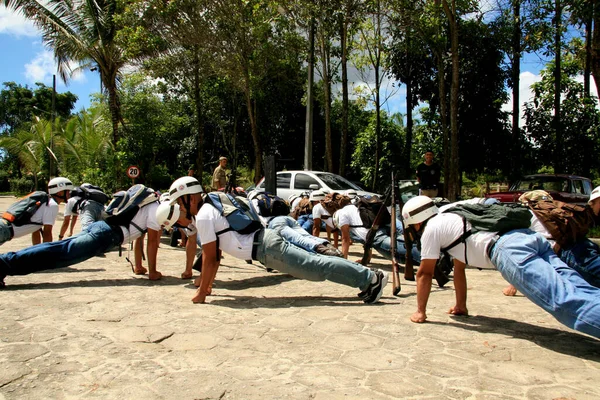 Porto Seguro Bahia Brasil Diciembre 2008 Soldados Entrenamiento Por Policía — Foto de Stock