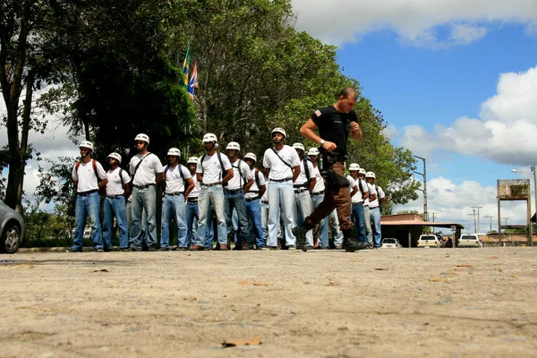 Porto Seguro Bahia Brasil Dezembro 2008 Soldados Treinamento Pela Polícia — Fotografia de Stock