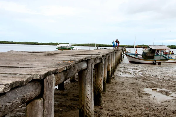 Caravelas Bahia Brazil January 2008 Wooden Pier Access Port Fishing — стоковое фото