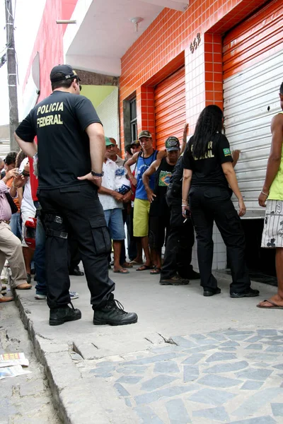 Salvador Bahia Brazilština Února 2008 Federální Policejní Agenti Odpykávají Mandát — Stock fotografie