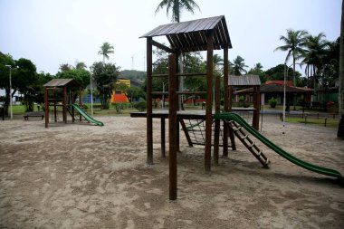 Mata de Sao Joao, Bahia / Brezilya - 24 Eylül 2020: Mata de Sao Joao şehrindeki Corona Virüs Pandeminha yüzünden boş oyun alanı.