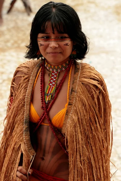 Santa Cruz Cabralia Bahia Brazil April 2009 Indians Pataxo Ethnic — Stock Photo, Image