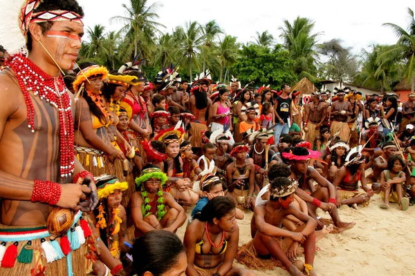 Santa Cruz Cabralia Bahia Brazil April 2009 Indians Pataxo Ethnic — 스톡 사진