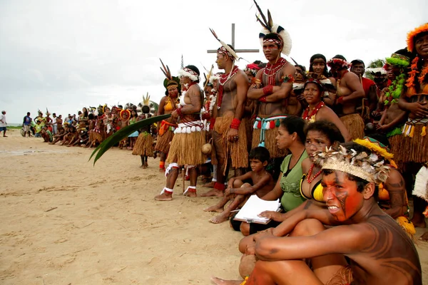 Santa Cruz Cabralia Bahia Brazil April 2009 Indians Pataxo Ethnic — 스톡 사진