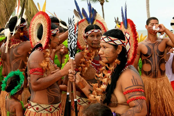 Санта Крус Кабралия Баия Бразилия Апреля 2009 Года Индейцы Патаксонской — стоковое фото
