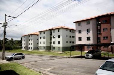 İskan programının yerleşim kompleksi benim evim, Mata de Sao Joao şehrindeki hayatım (mata de sao joao, bahia / brrazil - Ekim 1, 2020)