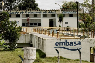 Eunapolis, Bahia / Brezilya - 16 Eylül 2009: Güney Bahia 'daki Eunapolis kentindeki Embasa su arıtma tesisi.