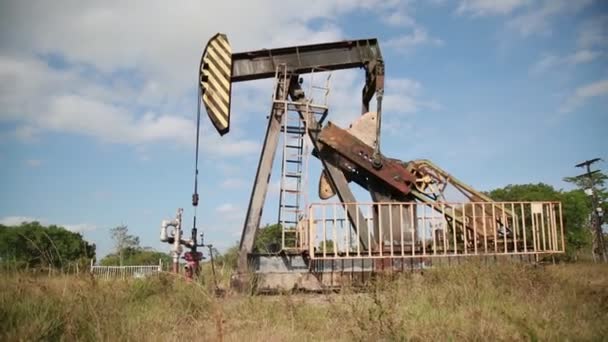 Mata Sao Joao Bahia Brasil Octubre 2020 Máquina Exploración Petrolera — Vídeo de stock