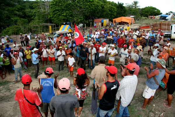 テキセイラ フリータス バヒア ブラジル 2008年4月5日 ランドレス運動のメンバー Mst テキセイラ フリータス自治体への農場の侵入中に見られます — ストック写真