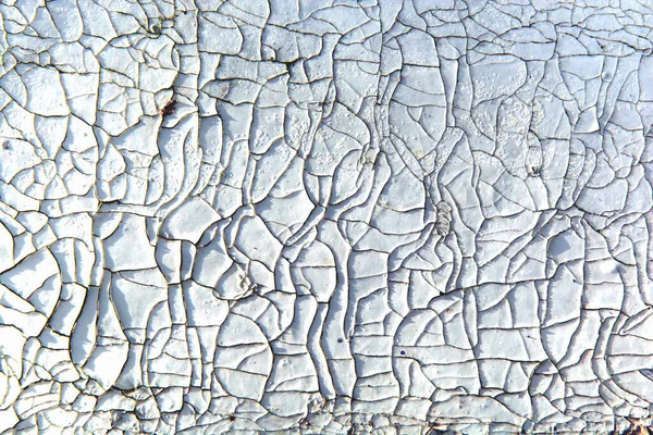 Eski Beyaz Boyalı Çatlak Bir Yüzey Çatlak Paslı — Stok fotoğraf