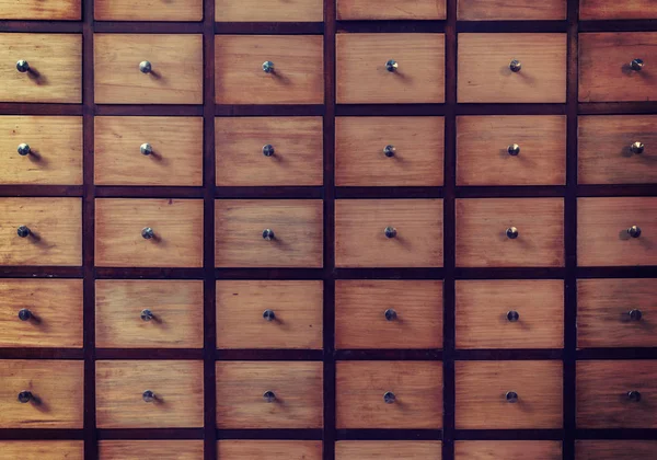 Old-fashioned Library Card Catalog. File cabinet storage case — Stock Photo, Image