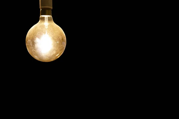 Light Darkness Old Incandescent Lamp Warm White Business Idea Vision — Stock Photo, Image