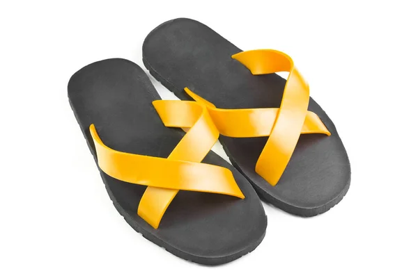 Sandal Umum Atau Sepatu Kuning Dan Hitam Untuk Alas Kaki — Stok Foto
