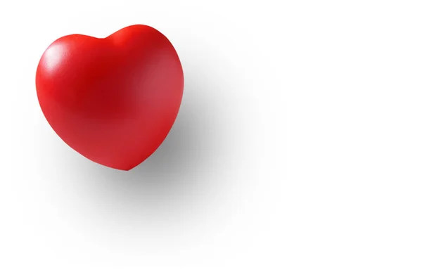 Czerwone Serce Guma Cieniem Pamiątkę Miłości Lub Romantyczne Walentynki Kartką — Zdjęcie stockowe