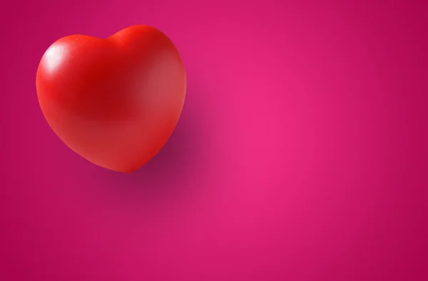 Czerwone Serce Guma Cieniem Pamiątkę Miłości Lub Romantyczne Walentynki Kartką — Zdjęcie stockowe