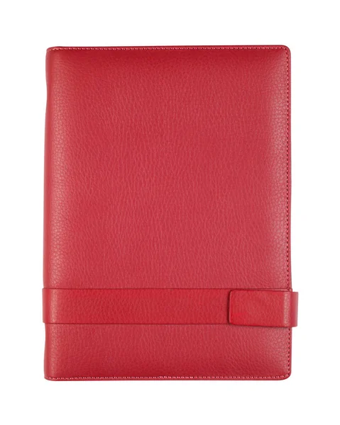 Portada Cuaderno Rojo Blanco Libro Diario Para Oficina Estacionaria Negocios — Foto de Stock
