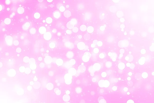 Abstract White Bokeh Star Snow Bubble Pink White Background Christmas — Stock Photo, Image