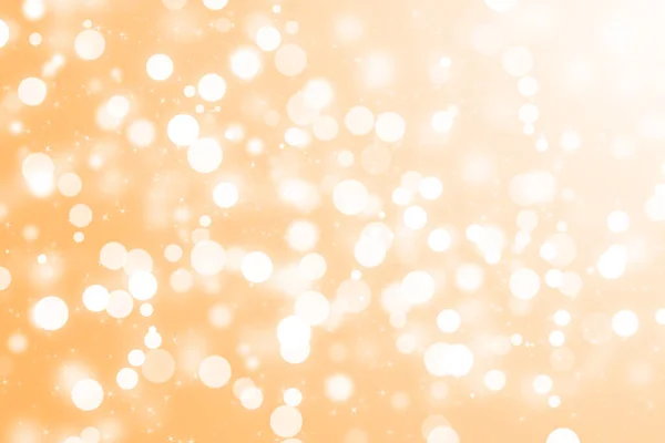 Абстрактный Белый Боке Звездой Снегом Пузырь Оранжевом Белом Фоне Рождество — стоковое фото