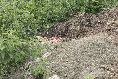 Gıda ve kesme çim kompost için katlanmış