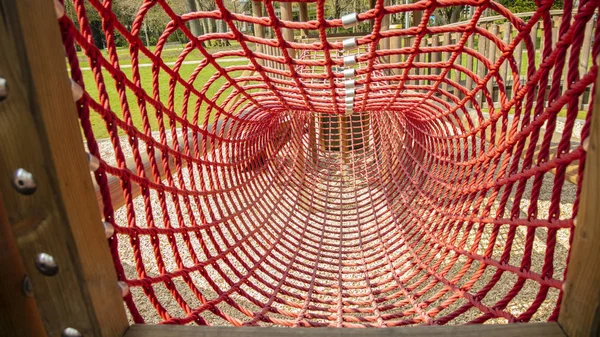 tunnel made of red string