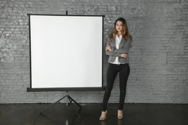 Business woman during a presentation, different situations — Stock Photo, Image