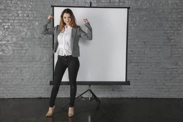 Business woman during a presentation, different situations — Stock Photo, Image