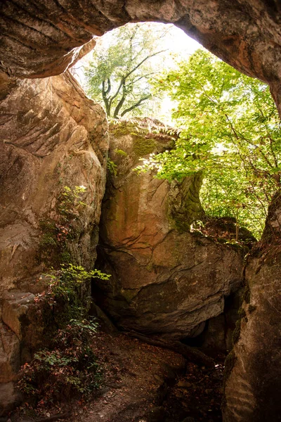 Die Huel Lee Sind Künstliche Höhlen Luxemburger Sandstein Der Wald — Stockfoto