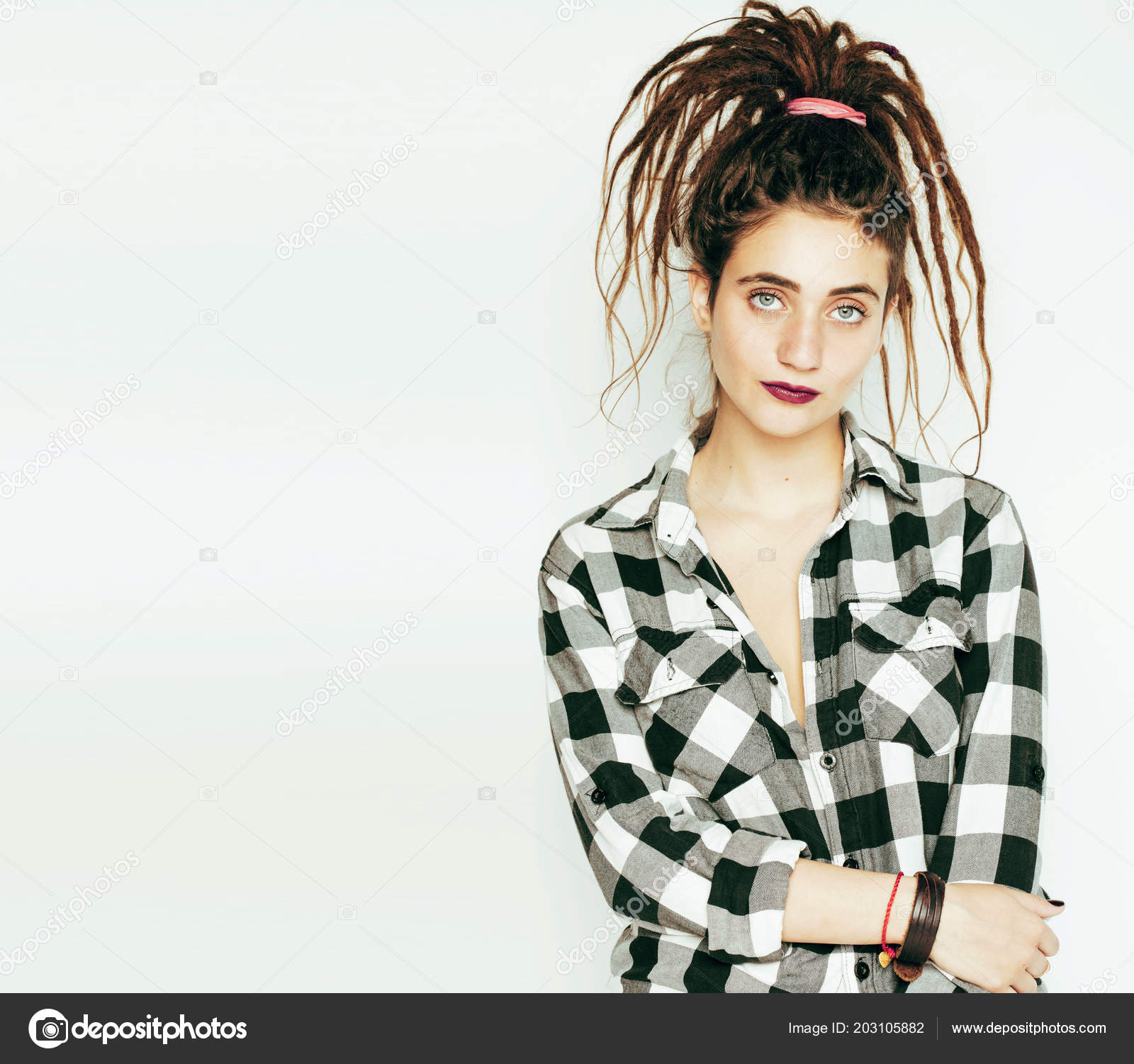 Real Caucasian Woman With Dreadlocks Hairstyle Funny