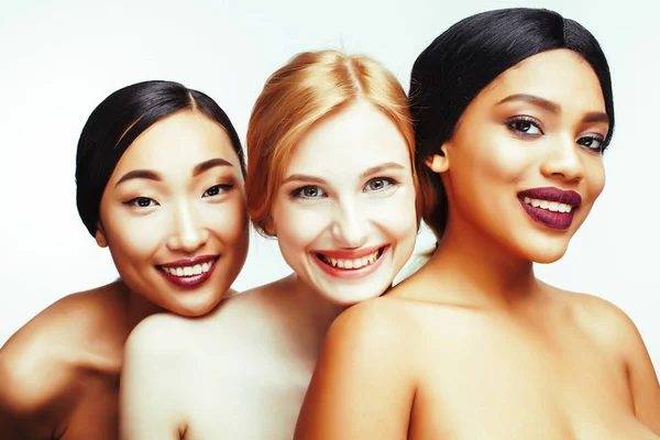 different nation woman: asian, african-american, caucasian toget