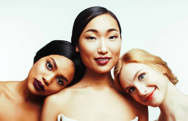 different nation woman: asian, african-american, caucasian toget