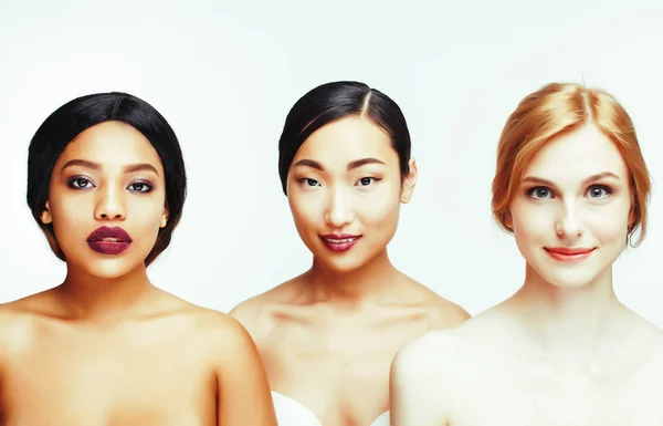 different nation woman: asian, african-american, caucasian toget