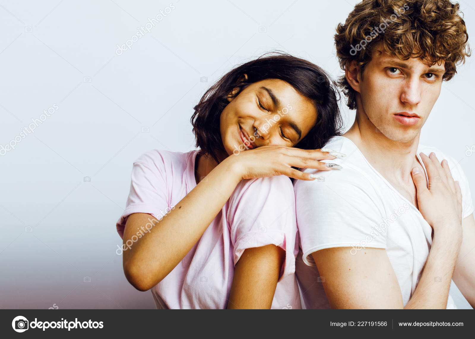 Best Friends Teenage Girl And Boy Together Having Fun Posing Em Stock Photo Image By C Iordani