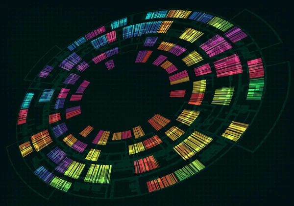 Fütüristik arka plan renkli elemanları ile. Vektör çizim.