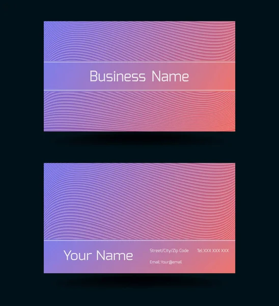 Business Card Template Bright Gradient Vector Illustration — Stock Vector