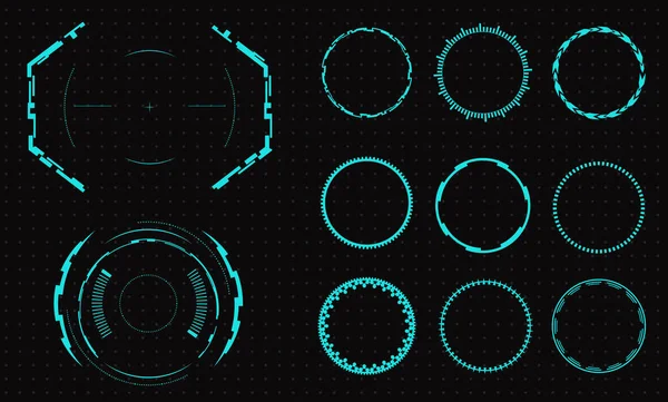 Set Elementi Infografici Uno Stile Futuristico Illustrazione Vettoriale — Vettoriale Stock