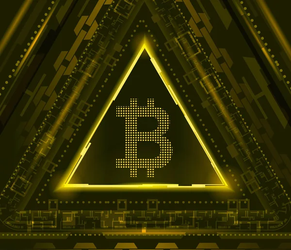 Symbole Bitcoin Sur Fond Futuristeillustration Vectorielle — Image vectorielle