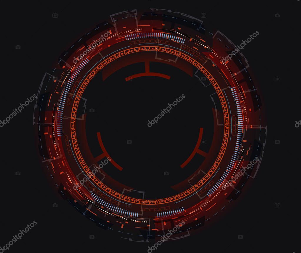 Vector of Circular element to the HUD interface.Vector template. Circular element to the HUD interface.Vector template. stock vector
