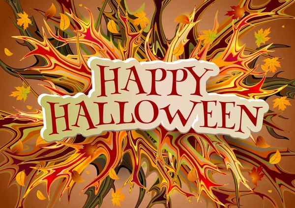 Feliz Banner Halloween Com Fundo Colorido Abstrato Ilustração Vetorial — Vetor de Stock