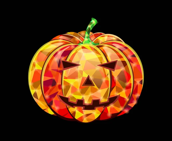 Abstract Polygon Pumpkin Halloween Vector Illustration — Stock Vector