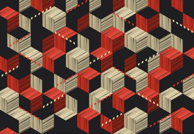 Vintage desen geometrik öğelerle. Vektör çizim.