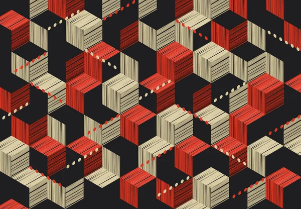 Vintage desen geometrik öğelerle. Vektör çizim.