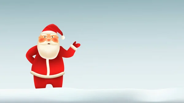 Fondo Horizontal Navidad Con Santa Claus Vector Ilustración — Archivo Imágenes Vectoriales