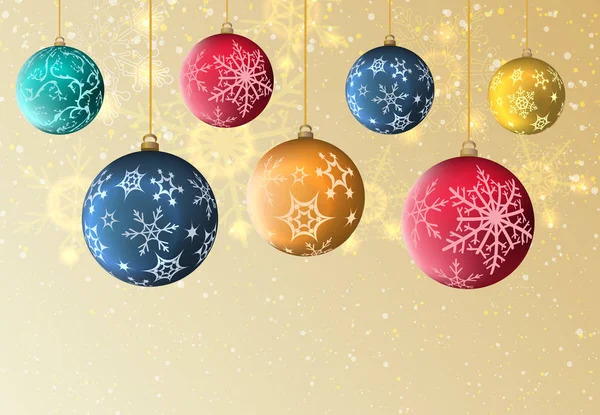 Фон Красочными Рождественскими Баллами — стоковый вектор