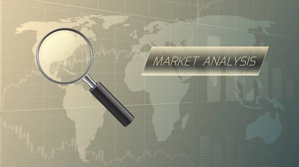 Marktanalysekonzept Mit Einer Lupe — Stockvektor