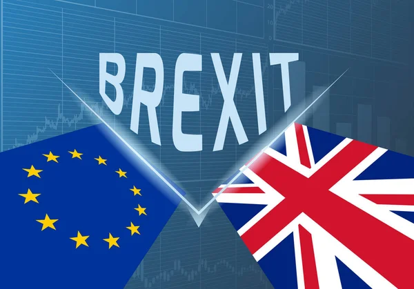 División Entre Reino Unido Unión Europea Concepto Brexit — Vector de stock