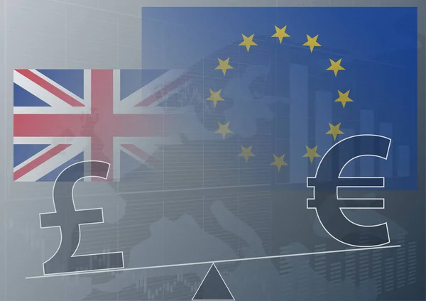 Gran Bretaña Unión Europea Brexit Intercambio Comercial — Vector de stock