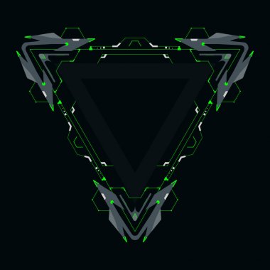 Üçgen şekilli fütüristik çerçeve.