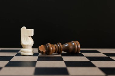 Satranç tahtasında fotoğraflanmış.