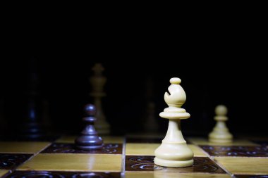 Satranç tahtasında fotoğraflanmış.